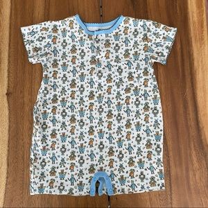 Robot print snap romper